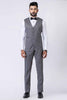 Graceful Men's Grey 3 - Piece Party Wear Tuxedo Suit with Bow Tie - Mangaldeep NX
