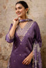 Graceful Purple Embroidered Salwar Suit with Floral Organza Dupatta - Mangaldeep NX