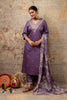 Graceful Purple Embroidered Salwar Suit with Floral Organza Dupatta - Mangaldeep NX