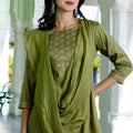 Great Olive Green Straight Suit Set for Women - Mangaldeep NX