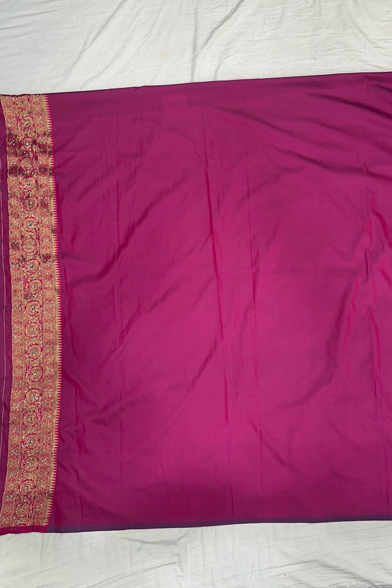 Green and Pink Banarasi Silk Saree - Mangaldeep NX
