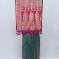 Green and Pink Banarasi Silk Saree with Zari Weaving - Mangaldeep NX