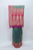 Green and Pink Banarasi Silk Saree with Zari Weaving - Mangaldeep NX