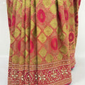 Green and Red Banarasi Silk Saree - Mangaldeep NX