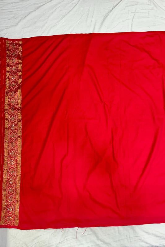 Green and Red Banarasi Silk Saree - Mangaldeep NX