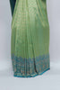 Green and Teal Banarasi Silk Saree with Zari Pallu - Mangaldeep NX