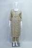 Green Printed Cotton Kurta Set with Chevron Pants and Dupatta for Women - Mangaldeep NX