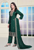 Green Sequins Embroidered Straight Cut Suit with Dupatta - Mangaldeep NX