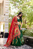 Green Tussar Silk Lehenga Choli with Digital Print and Embroidery for Ceremonies - Mangaldeep NX