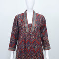 Handcrafted Maroon Ajrakh Print Cotton Suit Set with Dupatta - Mangaldeep NX