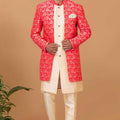 Handsome Jacquard Silk Designer Indo Western Suit - Mangaldeep NX