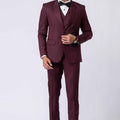 Handsome Party Wear Tuxedo Suit in Wine for Men - Mangaldeep NX