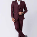 Handsome Party Wear Tuxedo Suit in Wine for Men - Mangaldeep NX