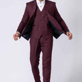 Handsome Party Wear Tuxedo Suit in Wine for Men - Mangaldeep NX