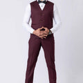 Handsome Party Wear Tuxedo Suit in Wine for Men - Mangaldeep NX