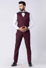 Handsome Party Wear Tuxedo Suit in Wine for Men - Mangaldeep NX