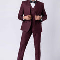 Handsome Party Wear Tuxedo Suit in Wine for Men - Mangaldeep NX
