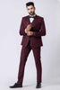 Handsome Party Wear Tuxedo Suit in Wine for Men - Mangaldeep NX