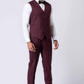 Handsome Party Wear Tuxedo Suit in Wine for Men - Mangaldeep NX