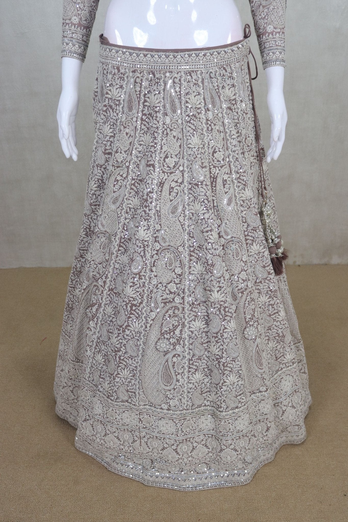 Heavy Embroidered Wedding Lehenga with Mirror Work - Mangaldeep NX