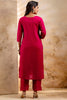 Hot Pink Embroidered Silk Blend Pant Style Salwar Suit - Mangaldeep NX