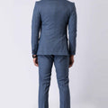 Impressive Men's Blue Checked 3 - Piece Tuxedo Suit with Bow Tie - Mangaldeep NX
