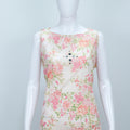 Ivory Floral Printed Sleeveless Palazzo Suit - Mangaldeep NX