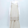 Ivory Mirror Work Sharara Set with Dupatta for Festive Wear - Mangaldeep NX
