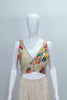 Ivory Printed Floral Shrug Set with Embellished Blouse and Flared Palazzo Pants - Mangaldeep NX