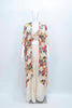 Ivory Printed Floral Shrug Set with Embellished Blouse and Flared Palazzo Pants - Mangaldeep NX