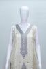 Ivory Silk Straight Suit with Blue Embroidered Dupatta - Mangaldeep NX