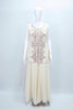 Ivory Sleeveless Embroidered Salwar Suit with Flared Palazzo Pants Set - Mangaldeep NX