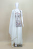 Ivory White Floral Embroidered Anarkali Suit with Matching Dupatta - Mangaldeep NX