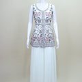Ivory White Floral Embroidered Anarkali Suit with Matching Dupatta - Mangaldeep NX
