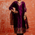 Latest Purple Cotton Silk Readymade Salwar Suit with Jacquard Work - Mangaldeep NX