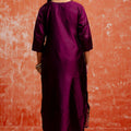 Latest Purple Cotton Silk Readymade Salwar Suit with Jacquard Work - Mangaldeep NX