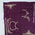 Lavender Banarasi Silk Saree with Silver Zari Weaving and Multicolor Embroidered Border - Mangaldeep NX