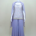 Lavender Embroidered Georgette Sharara Suit with Matching Dupatta - Mangaldeep NX