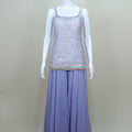 Lavender Embroidered Georgette Sharara Suit with Matching Dupatta - Mangaldeep NX