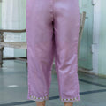 Lavender Embroidered Pant Style Salwar with White Net Dupatta - Mangaldeep NX