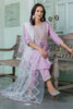 Lavender Embroidered Pant Style Salwar with White Net Dupatta - Mangaldeep NX