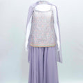 Lavender Embroidered Sleeveless Kurta Palazzo Set with Sequin Accents and Matching Dupatta - Mangaldeep NX