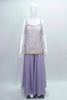 Lavender Embroidered Sleeveless Kurta Palazzo Set with Sequin Accents and Matching Dupatta - Mangaldeep NX