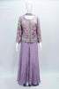 Lavender Floral Embroidered Indo - Western Jacket Top with Flared Palazzo Pants for Women - Mangaldeep NX