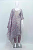 Lavender Floral Embroidered Tissue Silk Straight Cut Suit with Dupatta - Mangaldeep NX