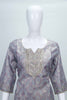 Lavender Floral Embroidered Tissue Silk Straight Cut Suit with Dupatta - Mangaldeep NX