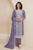 Lavender Georgette Straight Cut Salwar Kameez - Mangaldeep NX