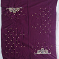 Lavender Net Saree featuring multicolor for Party Festive Wear - Mangaldeep NX