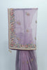 Lavender Net Saree featuring multicolor for Party Festive Wear - Mangaldeep NX