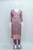 Lavender Printed Silk Suit with Embellished Neckline and Organza Dupatta. - Mangaldeep NX